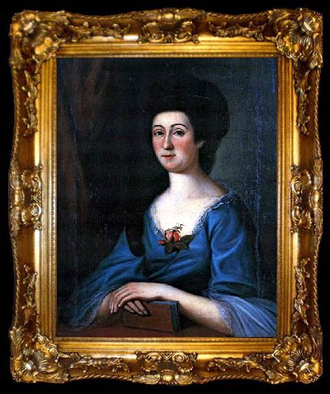 framed  Charles Wilson Peale Portrait of a lady, ta009-2